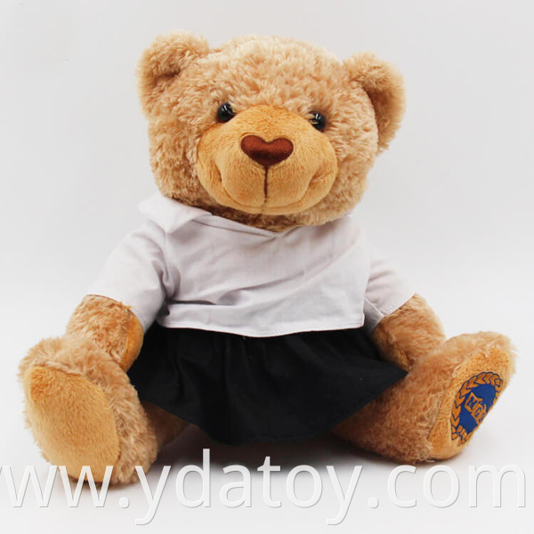 Cute plush white clothes teddy bear